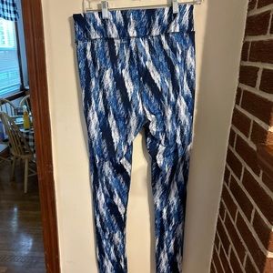 Full beauty sport blue & white yoga pants